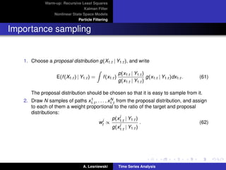 Time series Analysis - State space models and Kalman ﬁltering | PDF