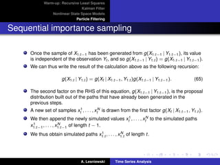 Time series Analysis - State space models and Kalman ﬁltering | PDF