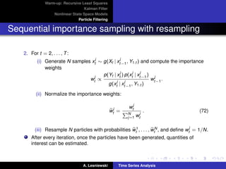 Time series Analysis - State space models and Kalman ﬁltering | PDF
