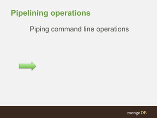 Pipelining operations
Piping command line operations
 