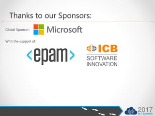 Thanks to our Sponsors:
Global Sponsor:
With the support of:
 