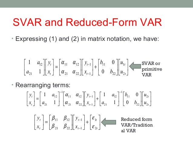 structural var the ab model structural vs reduced form