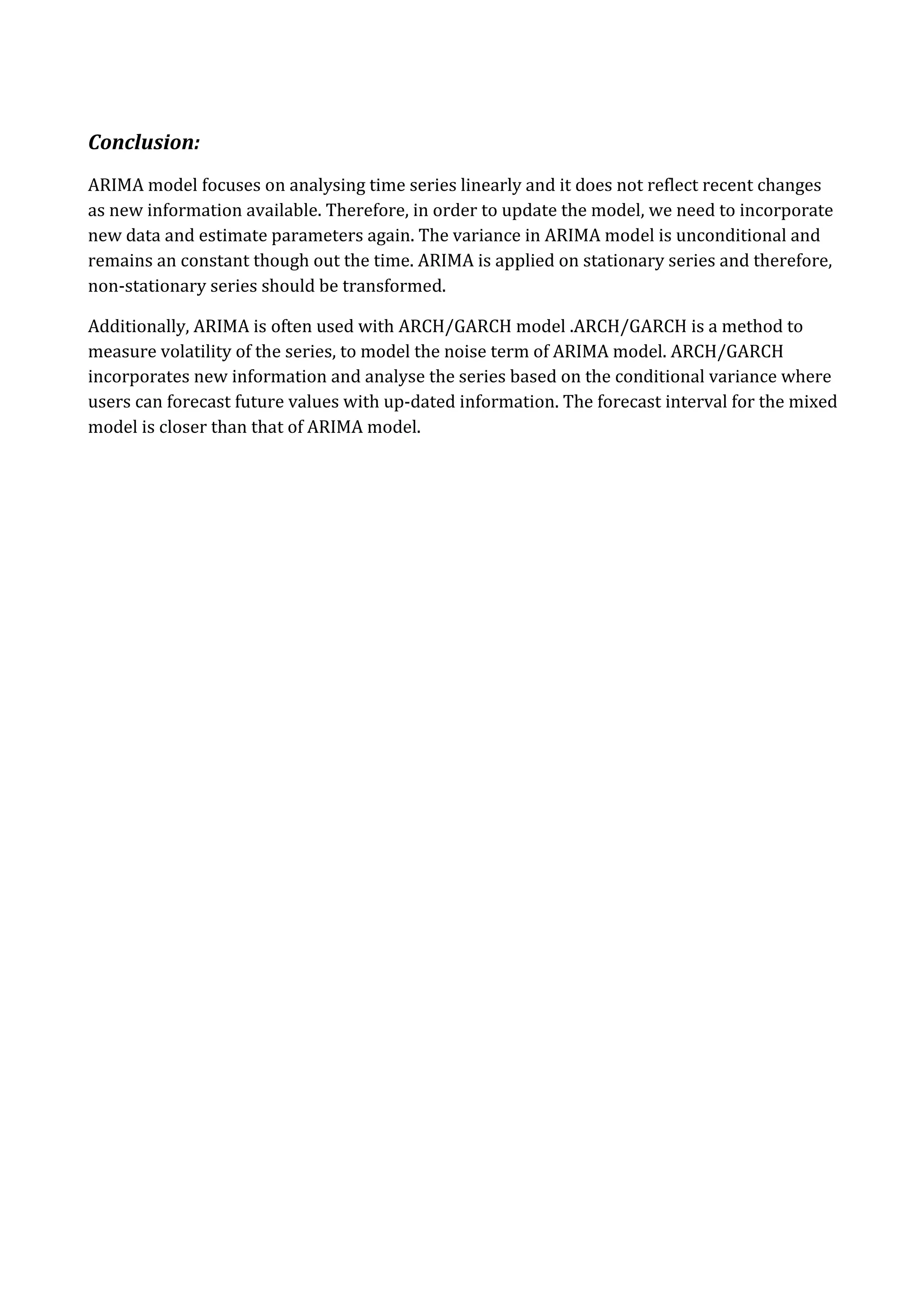 Time series modelling arima-arch | PDF