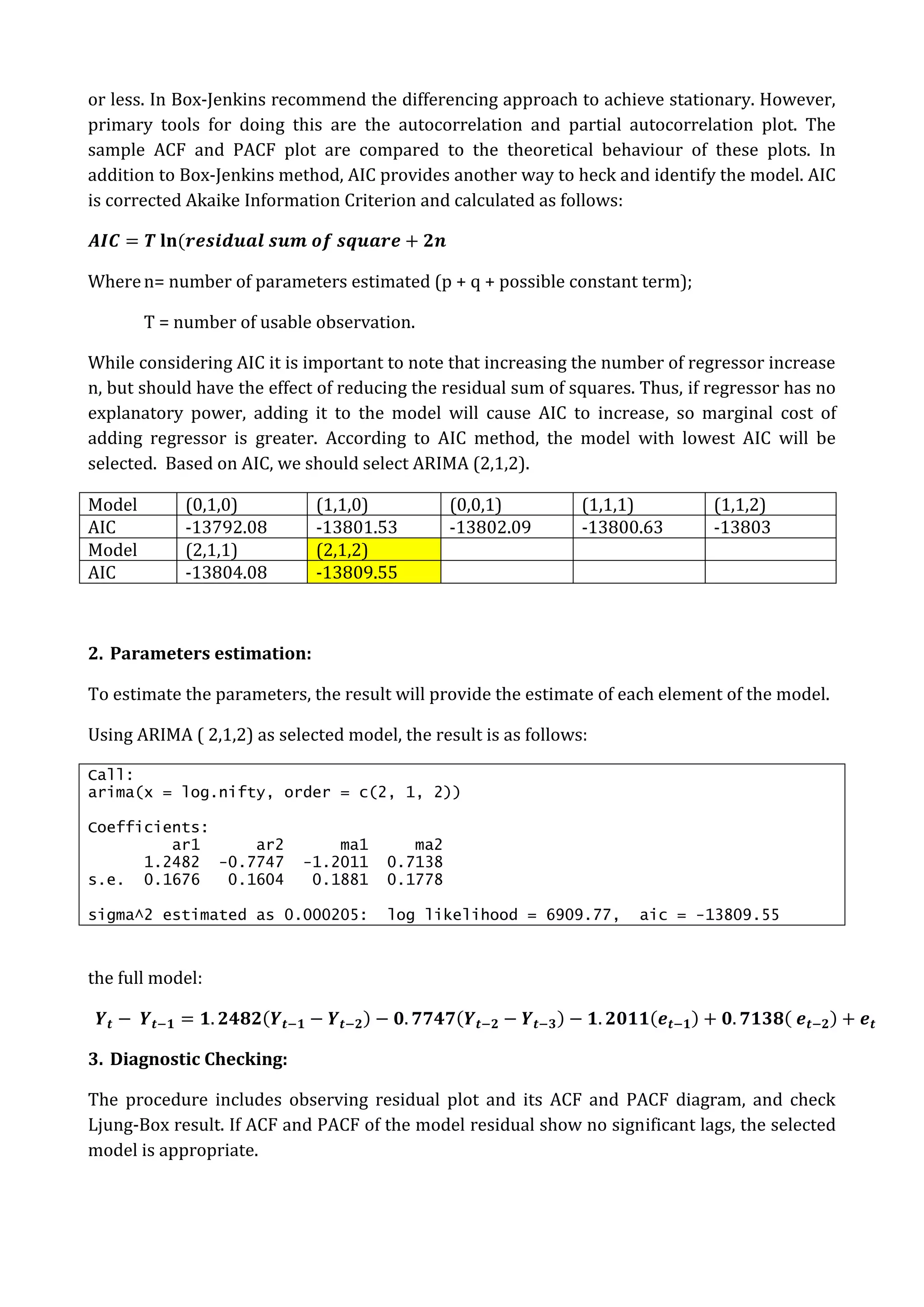 Time series modelling arima-arch | PDF
