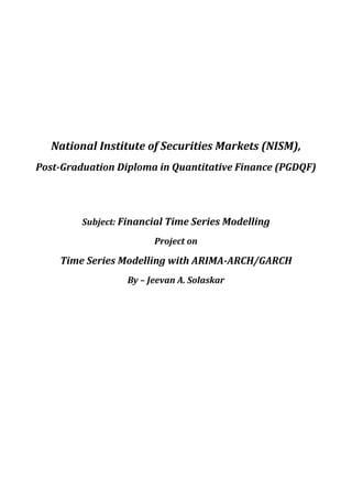 Time series modelling arima-arch | PDF