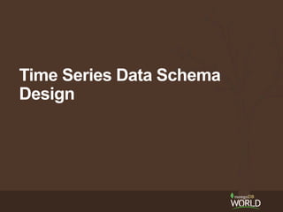 Time Series Data Schema
Design
 
