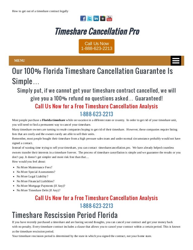 Cancel Timeshare Contract