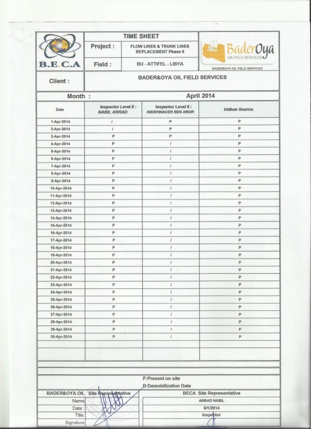 Time sheet