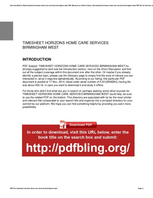 Home Care Timesheets Pdf