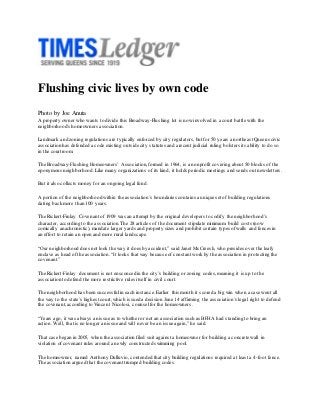 Flushing civic lives by own code
Photo by Joe Anuta
A property owner who wants to divide this Broadway-Flushing lot is now...