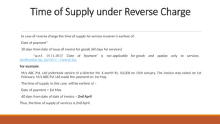 Time of Supply under Reverse Charge.PPT. | PPTX