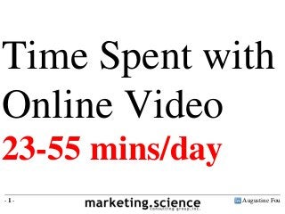 Augustine Fou- 1 -
Time Spent with
Online Video
23-55 mins/day
 