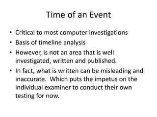 Time Stamp Analysis of Windows Systems | PPTX