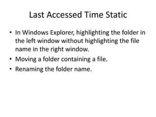 Time Stamp Analysis of Windows Systems | PPTX