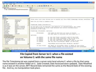 Time Stamp Analysis of Windows Systems | PPTX