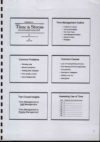 Time & stress management