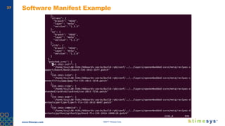 www.timesys.com ©2017 Timesys Corp.
37 Software Manifest Example
 