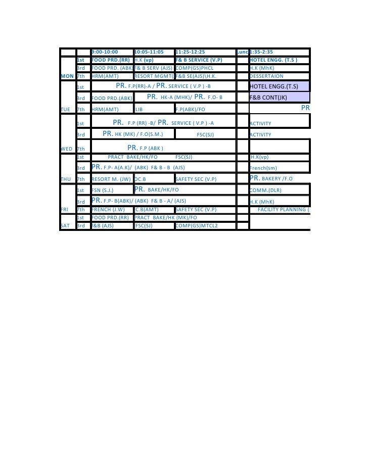 Time table 30 8 10 excel format