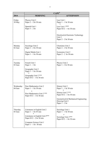 Timetable cape mayjune2014final1feb2013 | PDF