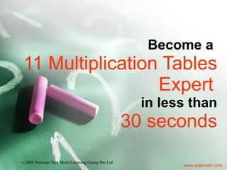 Become a  11 Multiplication Tables Expert   in less than 30 seconds 