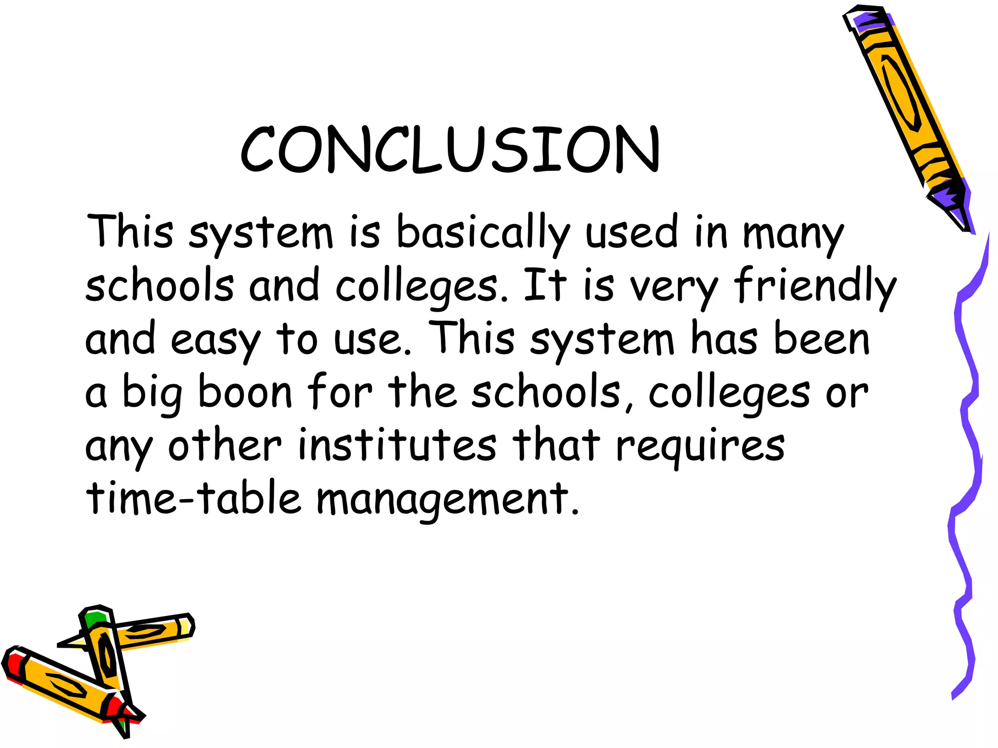 Time table management system | PPTX