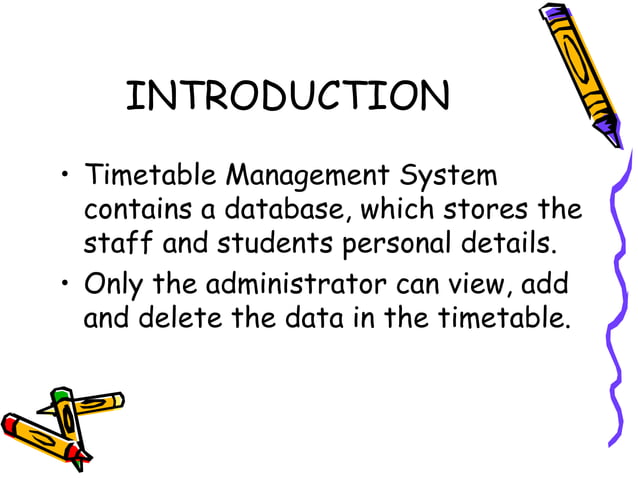 Time table management system | PPTX | Computing | Technology & Computing