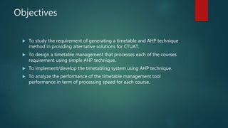 Timetable management system(chapter 3) | PPTX