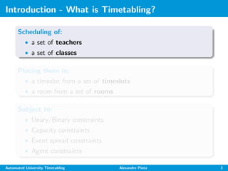 Automated University Timetabling | PPT