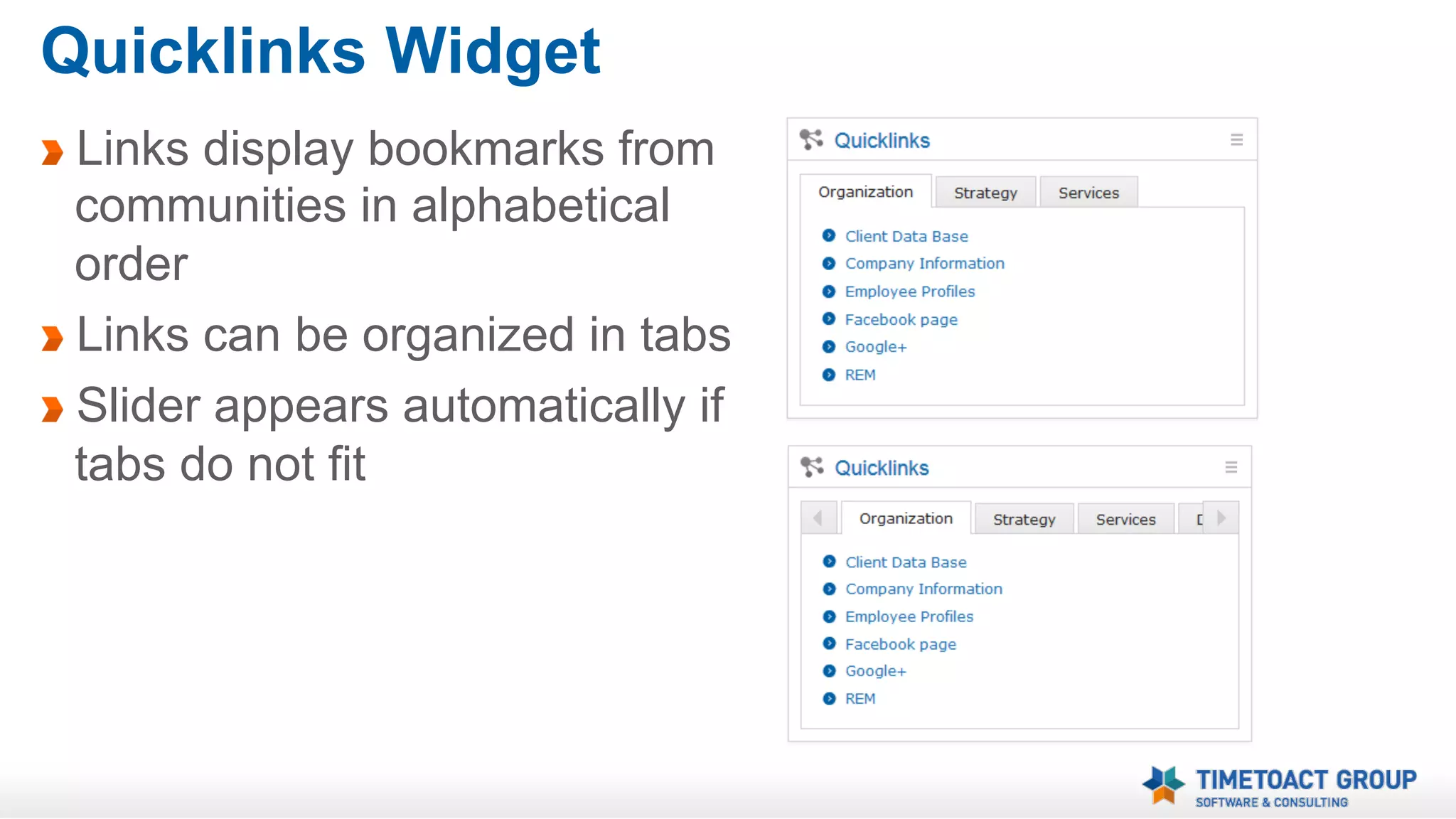 Embedded Experience
News (i.e. blog entries) are
displayed in an “Embedded
Experience”
News are displayed with
Author and publishing date
Comments Display included
Liking enabled

 