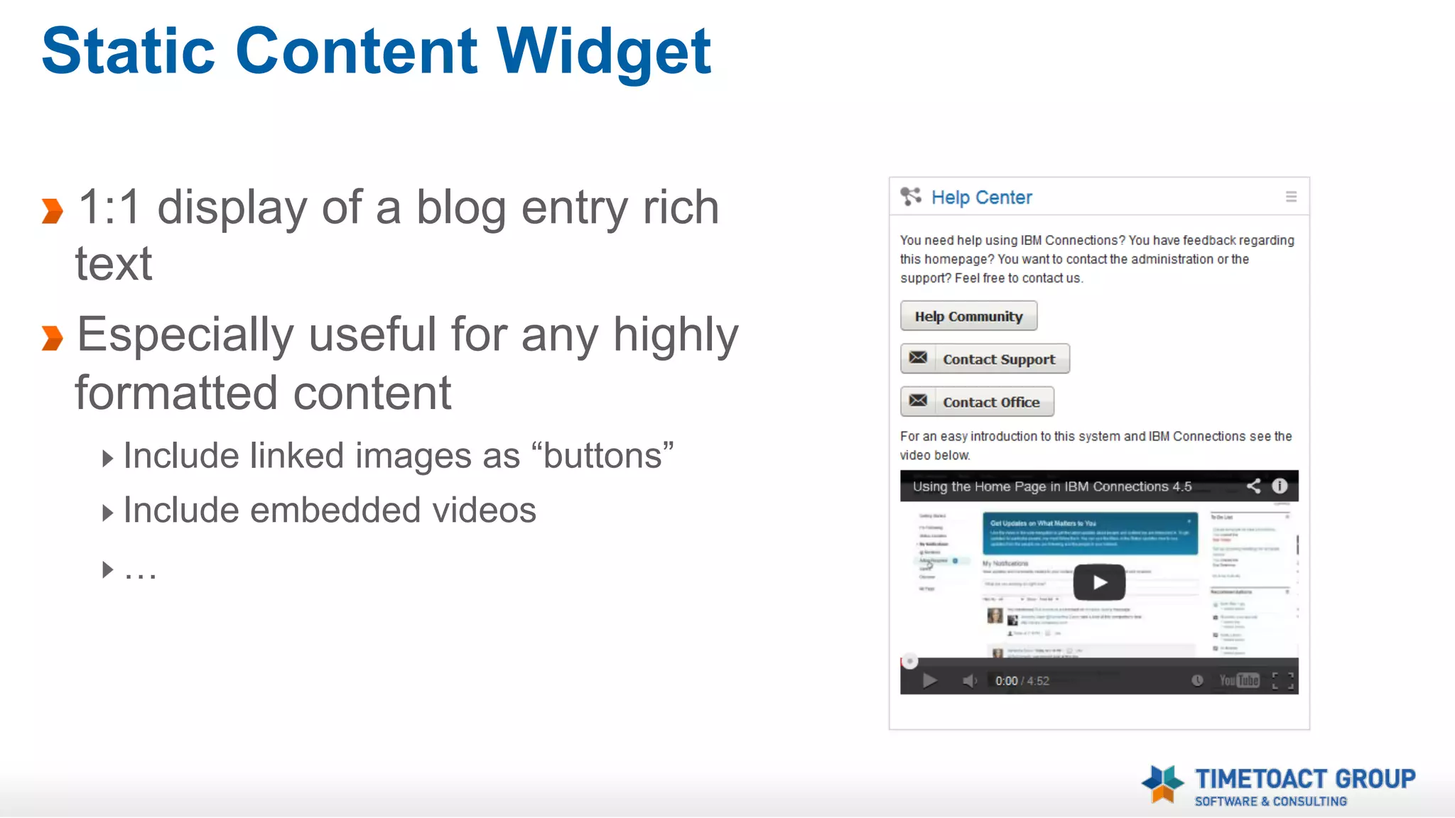 Events Widget – Settings
Can be personalized
Default view
(month, week or day)
Can include multiple
community channels
Each channel consists of all
events of a single community

 