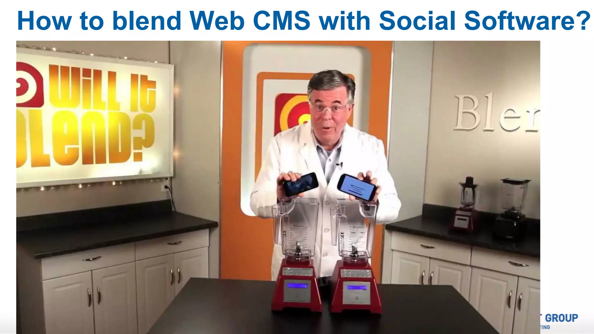 How Do You Integrate Top Down Communication
with Peer-to-Peer Collaboration?

Top Down
Communication
Web CMS

?

Peer-To-Peer Collaboration
Social Software

 