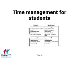 Time management for
      students




        Page 30
 