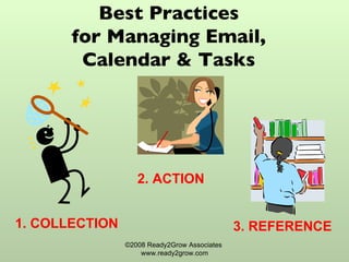 Best Practices  for Managing Email,  Calendar & Tasks  ©2008 Ready2Grow Associates  www.ready2grow.com 1. COLLECTION 2. ACTION 3. REFERENCE 
