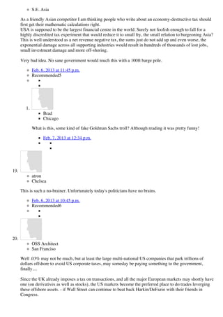 S.E. Asia

      As a friendly Asian competitor I am thinking people who write about an economy-destructive tax should
   ...