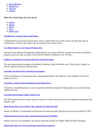 Basic Materials
       Health Care
       Telecom
       Utilities


More New York Times News by Sector

       Global
   ...