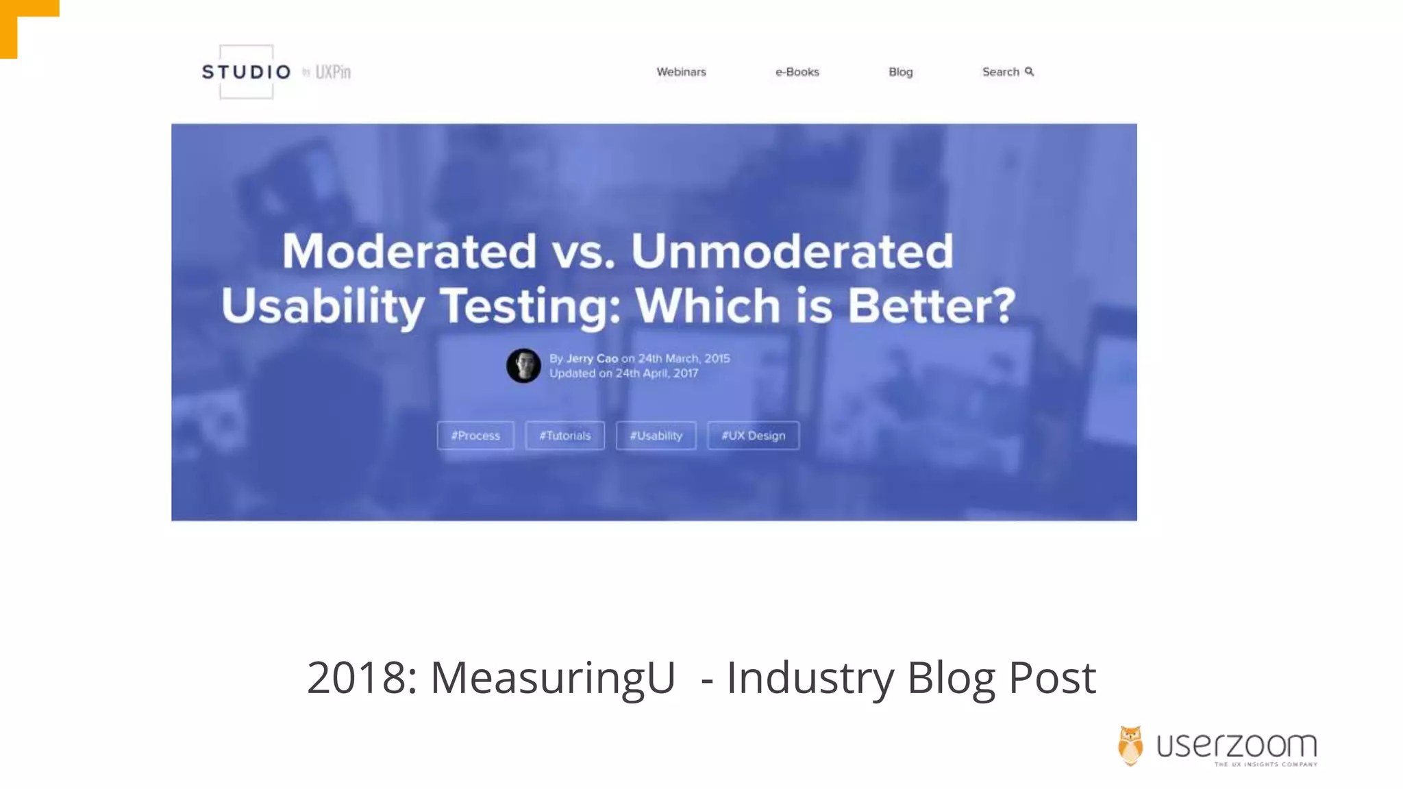 2018: MeasuringU - Industry Blog Post
 