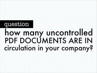 question

how many uncontrolled
PDF DOCUMENTS ARE IN

circulation in your company?

 