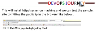 This will install httpd server on machine and we can test the sample
site by hitting the public ip in the browser like below .
 
