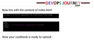 Now lets edit the content of index.html
Now your cookbook is ready to upload .
 