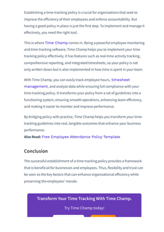 Time Tracking Policy: Why They Matter & How to Get It Right | PDF