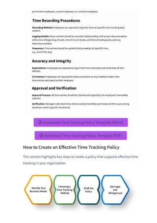 Time Tracking Policy: Why They Matter & How to Get It Right | PDF