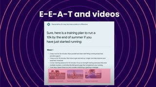 E-E-A-T and videos
 