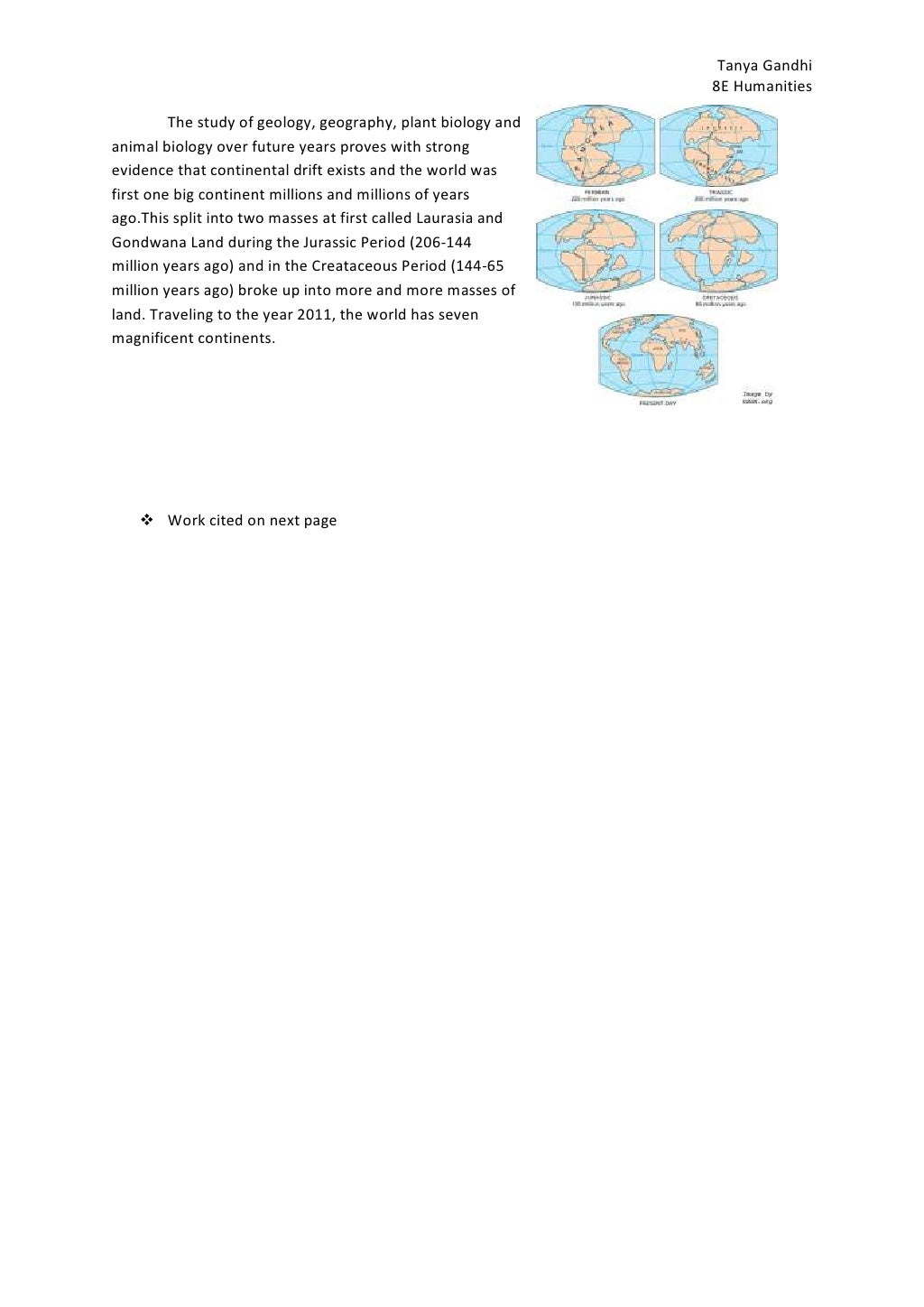 Continental drift picture