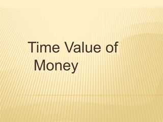 Time Value of
 Money
 