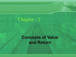 Chapter - 2


 Concepts of Value
    and Return
 