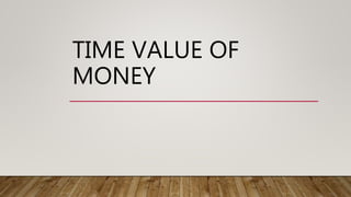 TIME VALUE OF
MONEY
 