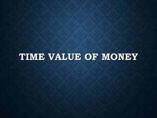 TIME VALUE OF MONEY
 