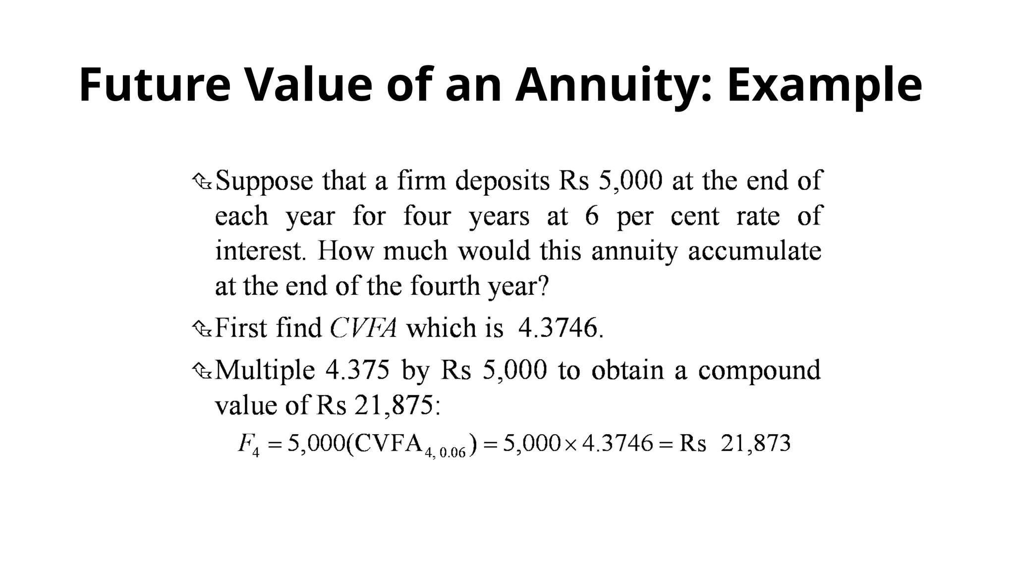 Future Value of an Annuity: Example
 