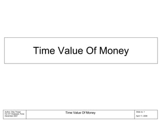 Time Value Of Money 