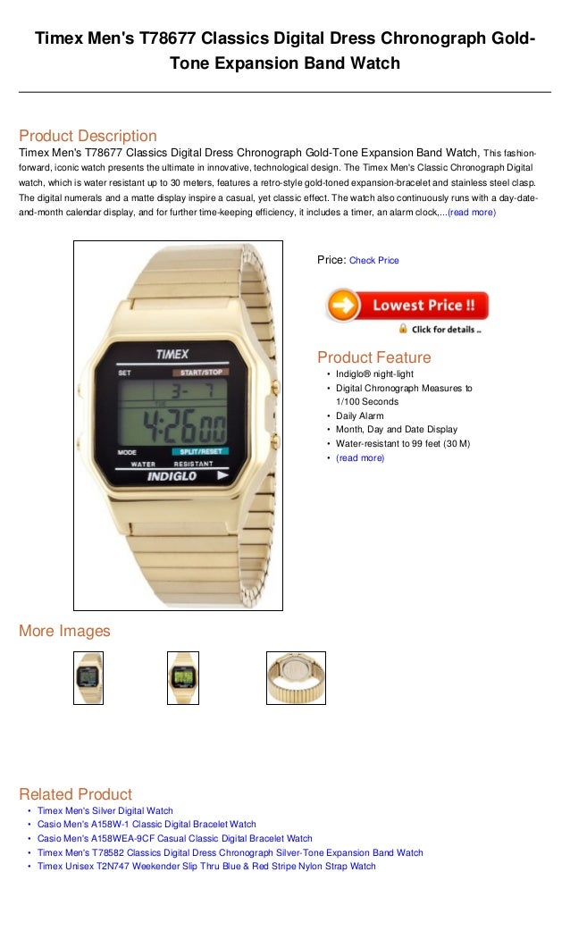 timex classic digital watch gold